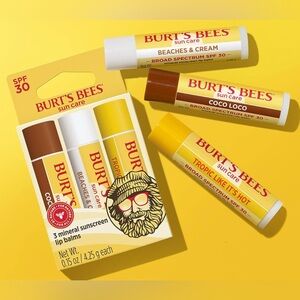 Burt’s Bees SPF 30 Lip Balm, Island Getaway - 3 Tubes, 0.15 oz